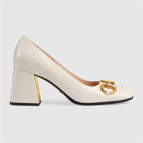 gucci block heel white|Gucci high heels pumps.